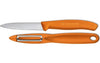 Ensemble éplucheur et couteau d'office - Orange